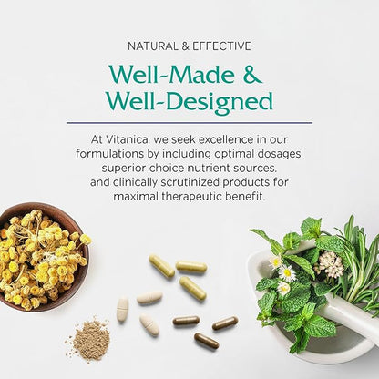 Vitanica Vegan Symmetry - Daily Multivitamin for Vegans - Heart, Bone & Immune System Health Support with Vitamin B12, Zinc, Calcium, Magnesium & More - 120 Vegan Caps