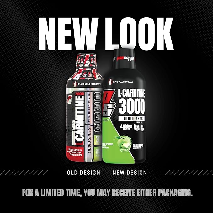 PROSUPPS L-Carnitine Stimulant Free Liquid Shots for Men & Women - Workout Drink for Performance & Muscle Recovery - Clean Energy, No Sugar, No Carbs (31 Servings, 3000 Green Apple)