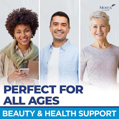 Hair Vitamins Natural Gummies - Biotin Multivitamin for Hair, Skin & Nails with Collagen & Keratin - Anti Aging Collagen Gummy Vitamins for Men & Women - Hair & Nail Growth Gummies - 60psc