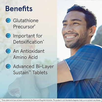 Jarrow Formulas N-A-C Sustain 600 mg, Dietary Supplement, Amino Acid Support for Liver Health and Antioxidants, 60 Tablets, 60 Day Supply