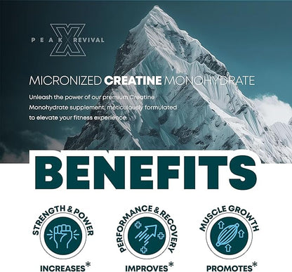 Performance Micronized Creatine Monohydrate Powder Supplement, 5000mg (5g), 100 Servings, Unflavored, Gluten Free, Non-GMO, Vegan