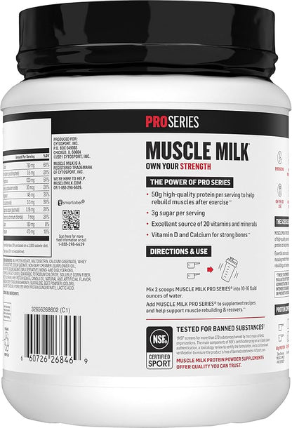 Muscle Milk Pro Series Protein Powder, Strawberry, 2 Pounds (Pack of 1)