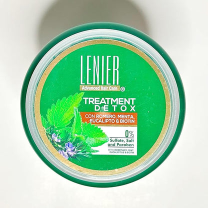 Lenier Hair Detox Treatment with Rosemary, Mint, Eucalyptus & Biotin - Repair, Purify, Nourish & Grow Your Hair - Sulfate, Salt & Paraben Free - 60 oz