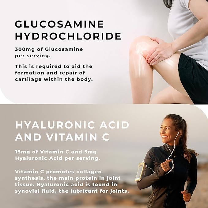 Joint Support, 2 Month Supply - 60 Capsules, with Glucosamine, Vitamin C, Hyaluronic Acid, Levagen® + UC-II® Chicken Collagen Type 2 for Joint Pain Relief, Joint Care Supplements for Men & Women