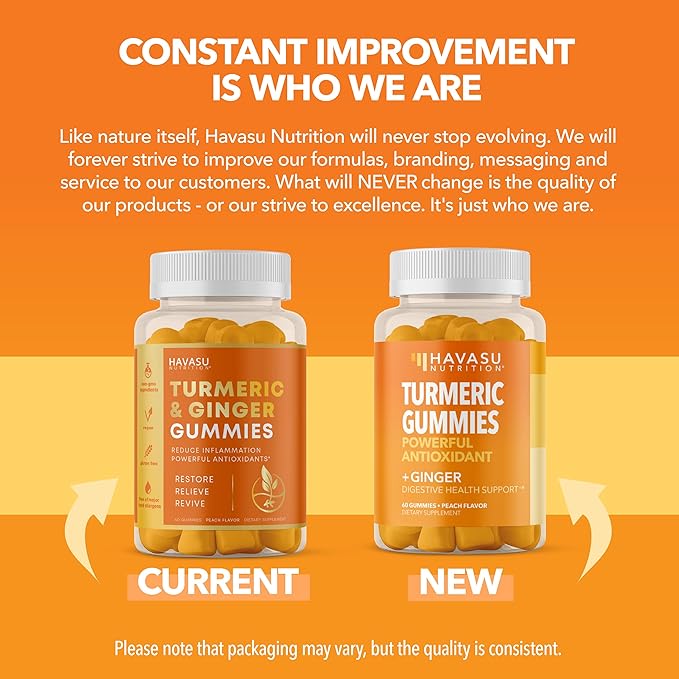 Turmeric Gummies With Ginger - Turmeric Supplement With Ginger Root Extract - Ginger Chews with Turmeric Curcumin for Immune Support and Joint Health - Peach Flavor - 60 Turmeric and Ginger Gummies