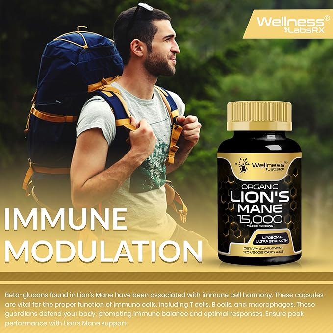 Lions Mane Supplement Capsules - 120 Count - Mushroom Supplement, Brain Supplements for Memory and Focus, Lion's Mane Mushroom Capsules - Cognitive and Immune Support, Focus Supplement - Pack of 2