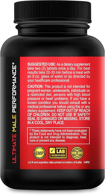 Kong XXL- Ultimate Male Performance and Enlargement Pills for Men- Add 3-6” in 60 Days- Enhanced Size, Drive, Strength and Endurance - Boost Performance- 60 Tablets