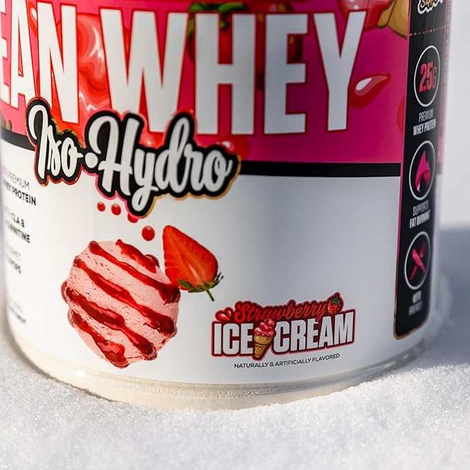 Musclesport Lean Whey Revolution™ Protein Powder - Whey Protein Isolate - Low Calorie, Low Carb, Low Fat, Incredible Flavors - 25g Protein per Scoop - 5lb Strawberry Creme