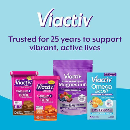 Viactiv Omega 3 Fish Oil Gummies. EPA DHA Supplement for Heart Health and Brain Health, 30 Sugar Free Gummy Vitamins, 1pc Serving