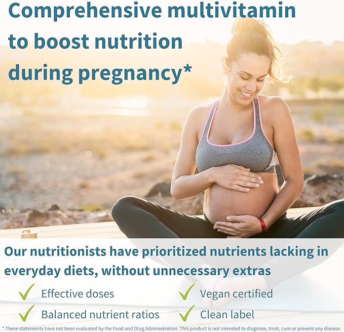 Methylated Prenatal Multivitamin, Folate for MTHFR, High Absorption, Clean Label, Gentle Iron, Choline, Natural Calcium & Magnesium, Vegan Vitamins for Pregnancy, 6 x 60 Tablets, by Igennus