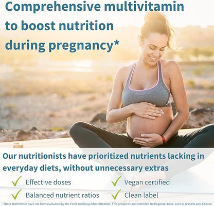 Methylated Prenatal Multivitamin, Folate for MTHFR, High Absorption, Clean Label, Gentle Iron, Choline, Natural Calcium & Magnesium, Vegan Vitamins for Pregnancy, 6 x 60 Tablets, by Igennus