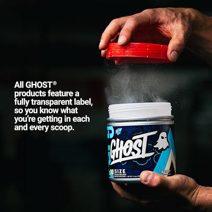 GHOST Size V3 Muscle Builder Dietary Supplement - Natty, 30 Servings – Support Muscle Growth & Strength Building for Men & Women - Creatine & Betaine - Free of Sugar & Gluten