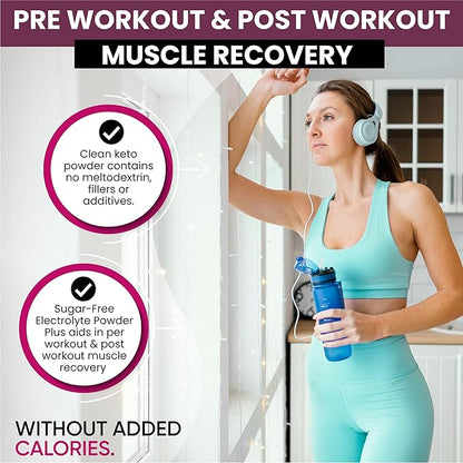 Electrolytes Powder Plus (50 Servings) Black Tea Hibiscus Electrolyte Powder Keto, Sugar Free, Pink Himalayan Salt,1000mg Potassium,120mg Calcium,120mg Magnesium, Hydration Powder