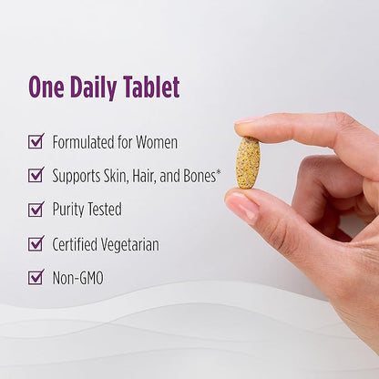 Nordic Naturals Women’s Multivitamin One Daily - Skin, Hair, Energy, & Bone Support - Immunity Supplement - 20 Essential Nutrients - 30 Tablets - 30 Servings