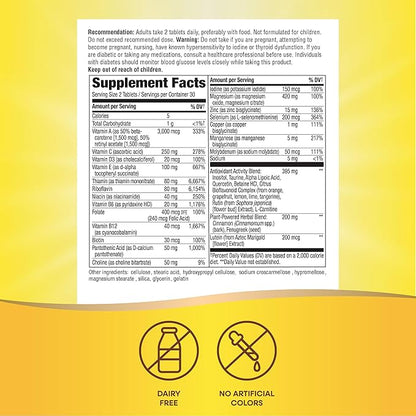 Nature's Way Completia Diabetic Multivitamin, Provides Essential Nutrients, with Alpha Lipoic Acid, Cinnamon, Fenugreek, Taurine, Lutein, High Potency B-Vitamins, 60 Tablets (Packaging May Vary)