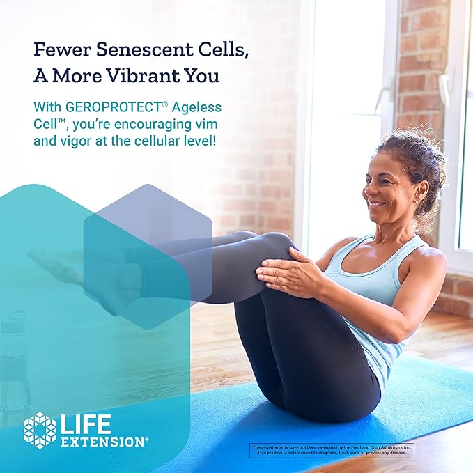 Life Extension GEROPROTECT Ageless Cell – Anti-aging Cellular Rejuvenation & Energy, Promotes Youthful Cellular Metabolism, Support Organ Health - Gluten-Free, Non-GMO - 30 Softgels