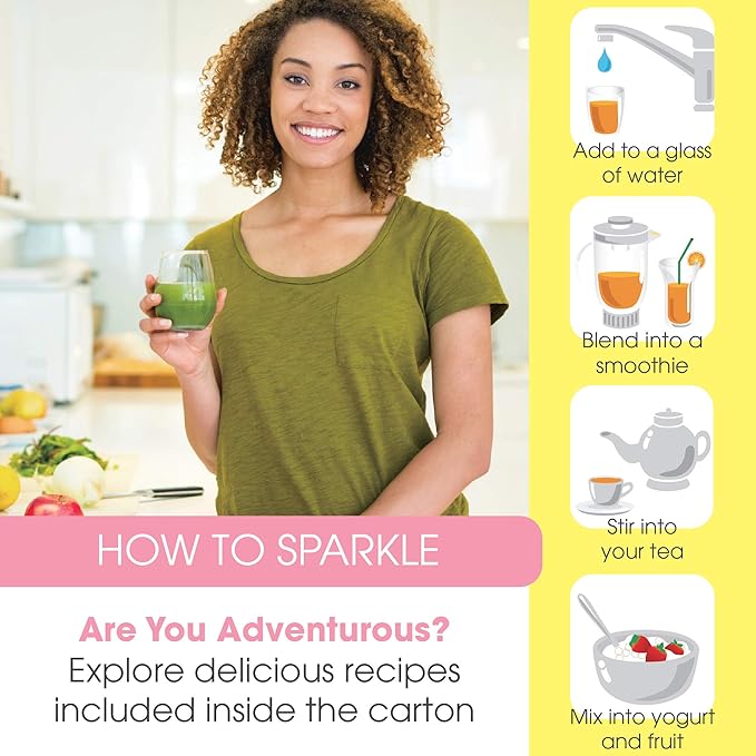 Sparkle Wellness Skin Boost Plus (Acai Lemonade) [30-Serves] | Collagen Powder Supplement with VERISOL Bioactive Hydrolyzed Collagen Peptides, Vitamin C & Hyaluronic Acid to Improve Skin Elasticity