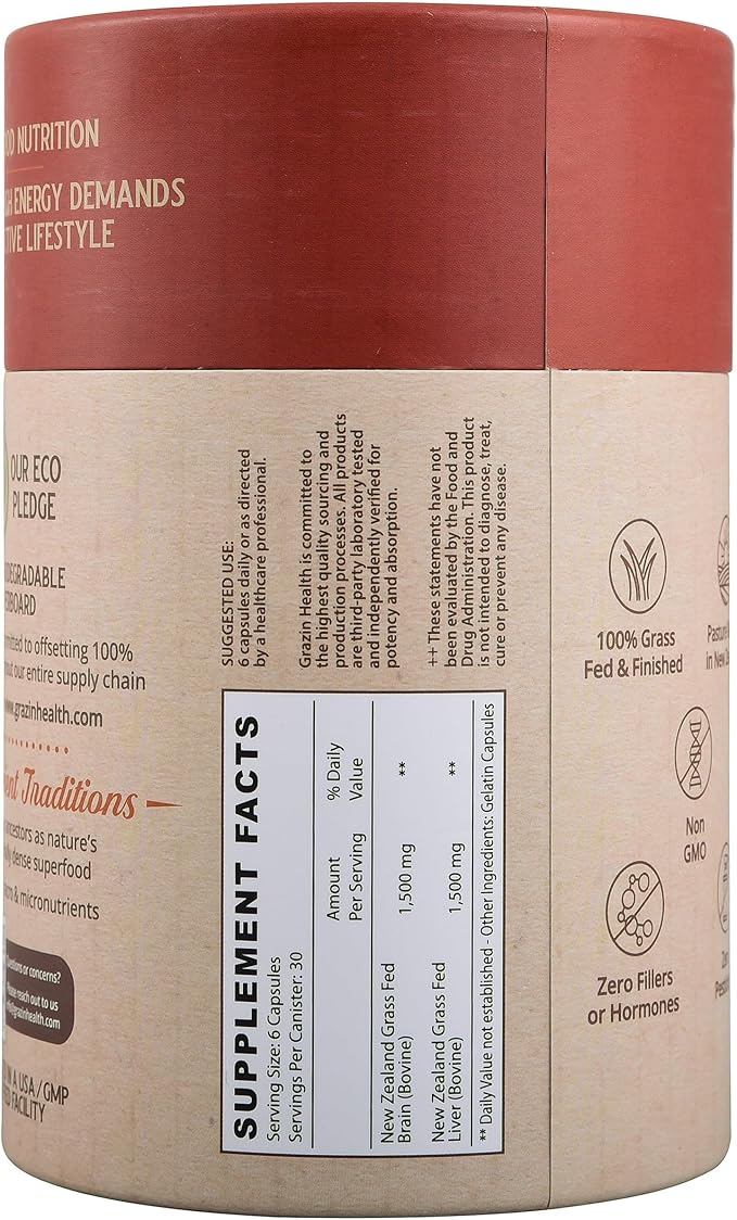 Beef Brain: 1500 Mg Brain/ 1500 Mg (30 Servings)