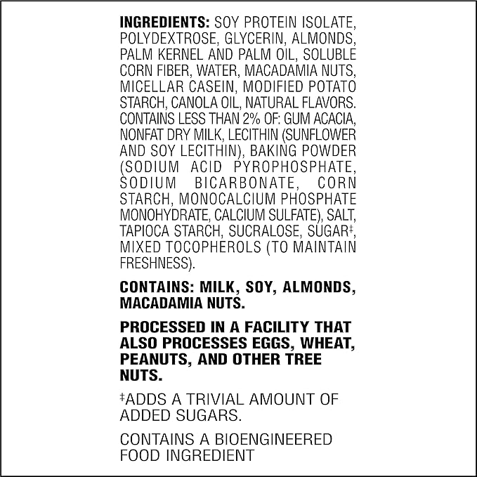 Atkins Soft Baked Energy Bars, Vanilla Macadamia Nut, 15g Protein, 1g Sugar, Excellent Source of Fiber, Low Carb, 4 Packs (5 Bars Each)