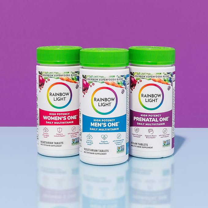 Rainbow Light Prenatal One High Potency Daily Multivitamin with Folate, Ginger and Probiotics; Supports Mom and Baby from Conception to Nursing; Vegan, 150 Tablets,* Pack May Vary