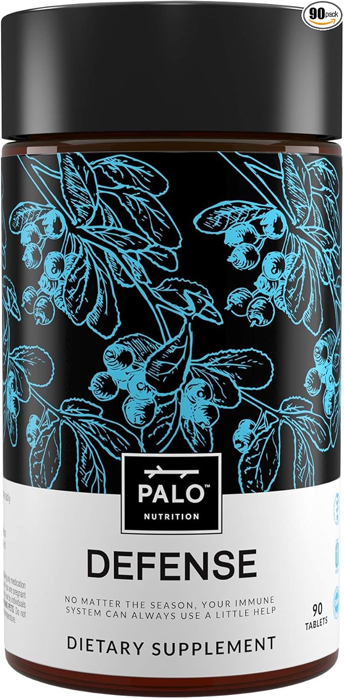 PALO Defense Wellness Formula Vitamins & Herbal Blend - Immune System Support Supplement - with Elderberry, Vitamin C, Zinc, Echinacea, Astragalus, Andrographis— 90 Tabs