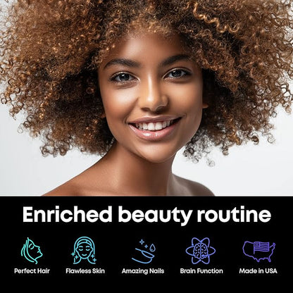 Liquid Collagen & Biotin Drops - 30000mcg Biotin, Collagen Boost for Women & Men - Collagen Peptides (Type I, III) & Biotin Oil for Hair, Skin & Nails - Natural Hair Growth Complex - 2 fl oz