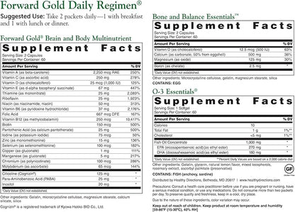 Dr. Whitaker's Forward Gold Daily Regimen Multi-Nutrient Vitamin Supplement for Adults 65+, 60 Packets (30-Day Supply)