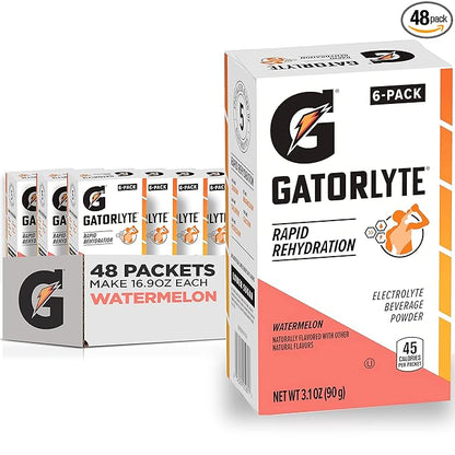 Gatorlyte Powder, Watermelon, Makes 20 Fl Oz (Pack of 48)