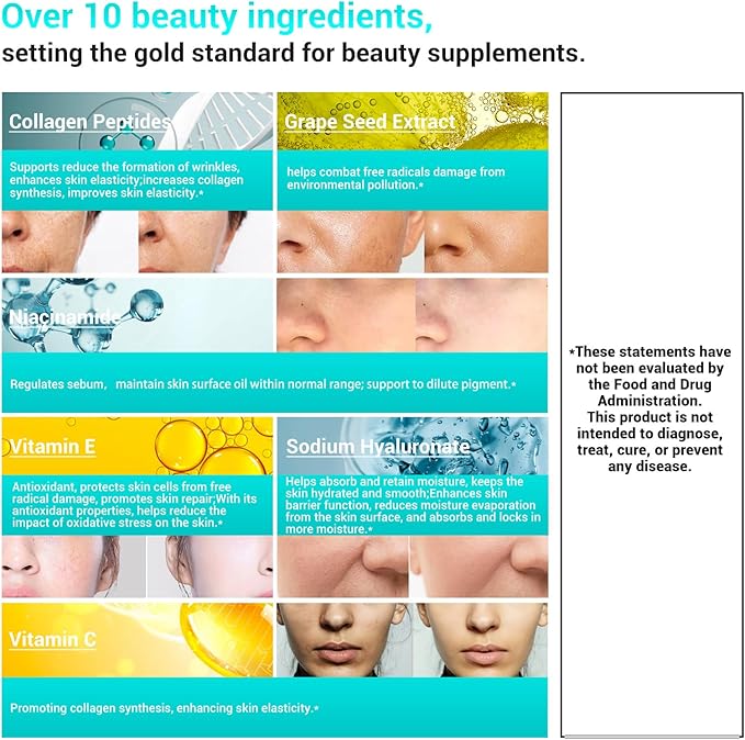 Collagen Peptides for Women, Beauty Vitamin & Mineral Supplement,Contains Vitamin D3, Probiotics for Women & Collagen Peptides,Vitamin E,Vitamin B Complex 120 Tablets