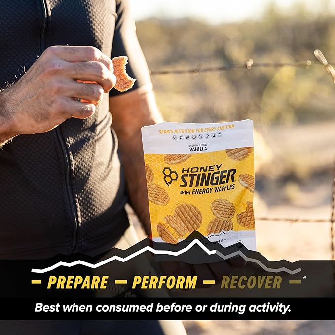 Honey Stinger Organic Mini Vanilla Waffles | Energy Stroopwafel for Exercise, Endurance and Performance | Sports Nutrition for Home & Gym, Pre and Post Workout | 1 Bag, 5.3 Ounce