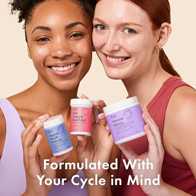 Rael PMS Supplement - Hormone Balance for Women, PMS Relief, Menstrual Cramps, Period Bloating, Mood Swings Treatment with Turmeric, Ginger, Magnesium, No NSAIDs, Vegan (28 Capsules)