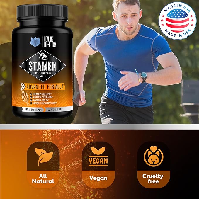 Stamen Male Wellness Supplement, Supports Circulation, More Energy and Vitality, Joint Health. Natural Daily Herbal Multivitamin Supplement for Men. (2 Pack)