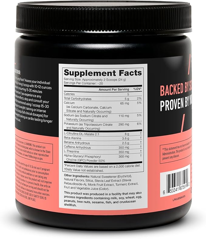 LEGION- All Natural Nitric Oxide Preworkout Drink to Boost Energy, Creatine Free, Naturally Sweetened, Beta Alanine, Citrulline, Alpha GPC (Blood Orange)