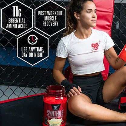 BSN SYNTHA-6 Edge Protein Powder, Vanilla Protein Powder with Hydrolyzed Whey, Micellar Casein, Milk Protein Isolate, Low Sugar, 24g Protein, Vanilla Milkshake, 28 Servings