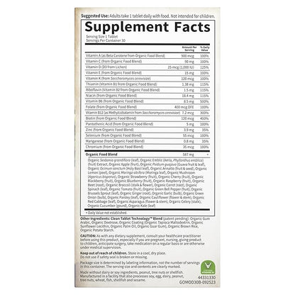 Garden of Life Organics Multivitamin for Men - Men's Once Daily Whole Food Vitamin Supplement Tablets, Vegan, 30 Count