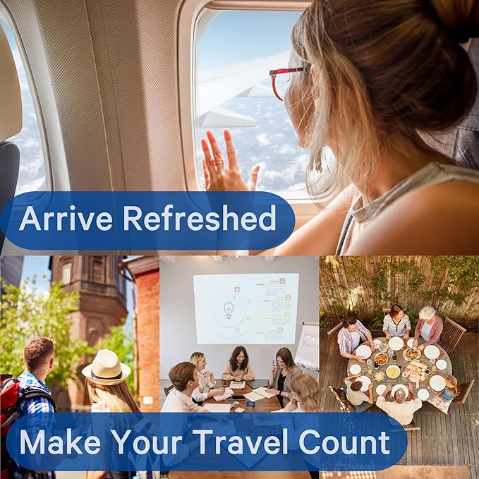 Jet Lag Relief Tablets - Citrus-Flavored Effervescent Multivitamin with Pycnogenol Travel Supplement for Hydration, Energy, Immune Support and Faster Recovery - Flight Essential, 20 Tablets