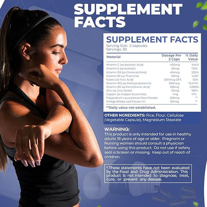 Skin Pigment Support | Polypodium Leucotomos Supplement | Antioxidant & Immune Support | Works Faster Than Vitiligo Cream | Skin Health & Pigmentation Support for Women & Men | 60 Caps