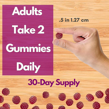 Herman Organic Elderberry Gummies for Kids and Adults,with Vitamin C, Zinc and Sodium, 3-in-1 Daily Immune Support Supplement,Gluten Free, Vegetarian(60 Gummies)