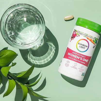 Rainbow Light Womens One High-Potency Daily Multivitamin, Womens Multivitamin Provides High-Potency Immune Support, With Vitamin C, Biotin and Ashwagandha, Vegetarian, 30 Count