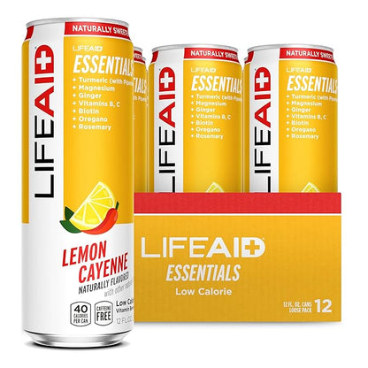 LIFEAID Vitality Blend, Daily Vitamins, Turmeric to Help Reduce Mild Inflammation from Everyday Stress, Healthy Soda Replacement, 100% Clean, Vegan, GF, 12 Fl Oz (Pack of 12)