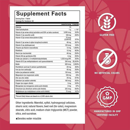 Celebrate Vitamins CelebrateONE 45 Chewables, 45mg Iron - One A Day Bariatric Multivitamin, Essential Vitamins & Minerals - Gastric Bypass & Sleeve Gastrectomy Supplement - Cherry (30 Tablets)