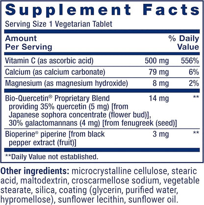 Life Extension Fast-C® and Bio-Quercetin®, Fast delivery and Absorption, Vitamin C, Fenugreek, Immune Support, Magnesium, Gluten-Free, Non-GMO, Vegetarian, 60 Tablets