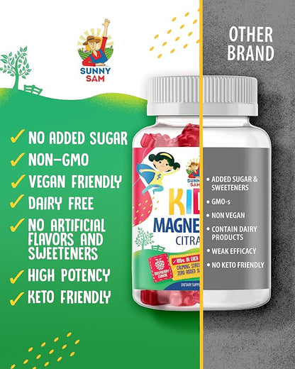 Magnesium Gummies for Kids & Adults - 100mg - Calm Magnesium Chews - Magnesium Citrate Chewable Supplement for Mood & Muscle Support