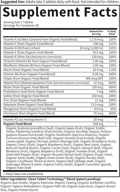 Garden of Life Organics Whole Food Multivitamin for Men, 60 Tablets, Vegan Mens Vitamins and Minerals for Mens Health and Well-Being, Certified Organic Vegan Mens Multi