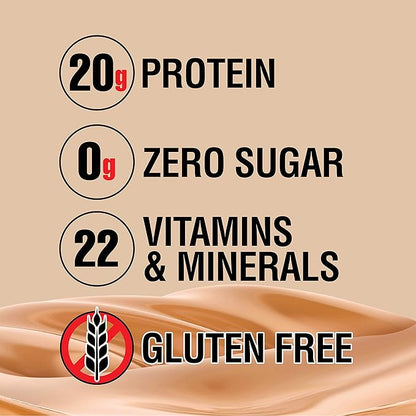 Lean Body Ready-to-Drink Salted Caramel Protein Shake, 20g Protein, Whey Blend, 0 Sugar, Gluten Free, 22 Vitamins & Minerals, (Recyclable Carton & Lid - Pack of 4)