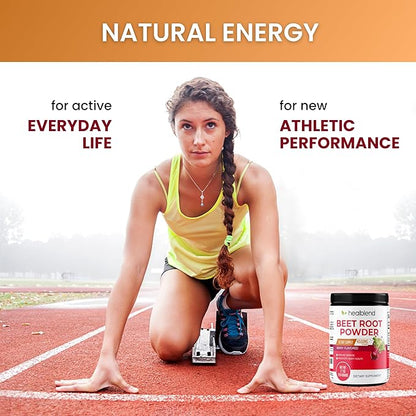 healblend Organic Beet Root Powder with Raspberry Powder, Organic Natural Acai, Vitamin C, Niacin, Berry Flavored, 30 Day Supply