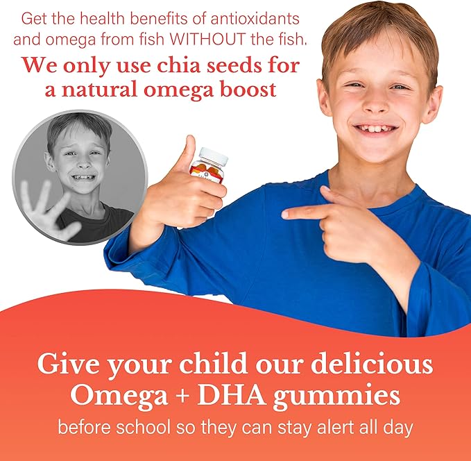 Salaam Nutritionals - Kids Vitamins, Omega 3 + Dha for Kids, Supports Brain and Immune Function, Gummies Vitamins for Kids, 60 Counts, 1 Pack