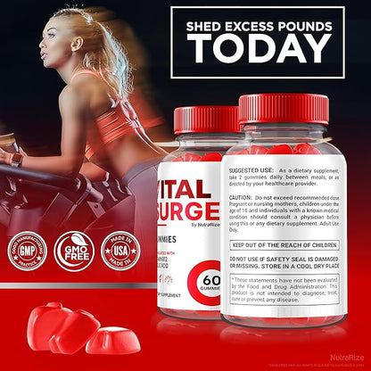 (2 Pack) Vital Surge Gummies, VitalSurge Gummies All Natural, Vital Surge Gomitas, Apple Cider Vinegar Supplement, Official Vital Surge Gummies Reviews (120 Gummies)