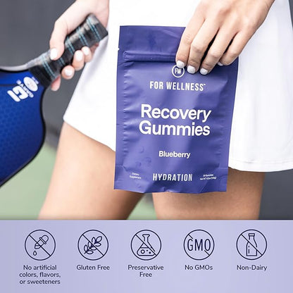 Electrolyte Recovery Gummies™ Blueberry Flavor Hydration Gummies with VitaBlue® Blueberries & Electrolytes - Exercise Recovery, Energy Boost, Replenishment & Antioxidants Non-GMO, Vegan, Gluten-Free