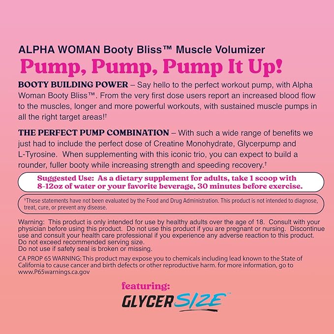 • Creatine for Women • Pre Workout Women • Booty Builder • Keto Friendly • Collagen • Pump It Up for The Perfect Peach • 30 SRV-Sweet Peach Mango Flavor